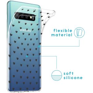 iMoshion Design hoesje Samsung Galaxy S10 - Hartjes - Zwart