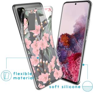 iMoshion Design hoesje Samsung Galaxy S20 - Bloem - Roze / Groen