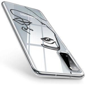 iMoshion Design hoesje Samsung Galaxy S20 - Abstract Gezicht - Zwart