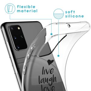 iMoshion Design hoesje Galaxy S20 Plus - Live Laugh Love - Zwart