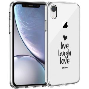 iMoshion Design hoesje iPhone Xr - Live Laugh Love - Zwart