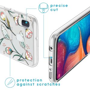 iMoshion Design hoesje Samsung Galaxy A20e - Bloem - Roze / Groen