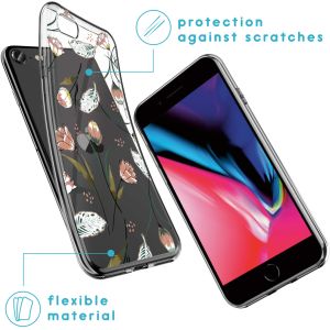 iMoshion Design hoesje iPhone SE (2022 / 2020) / 8 / 7 / 6s - Bloem - Roze