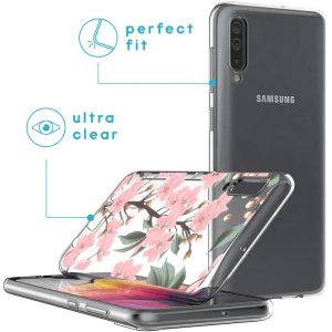 iMoshion Design hoesje Samsung Galaxy A50 / A30s - Bloem - Roze / Groen