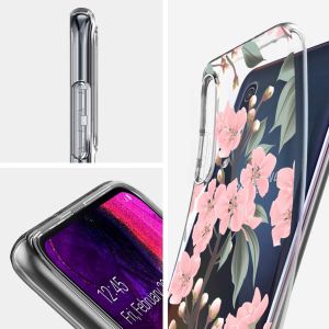 iMoshion Design hoesje Samsung Galaxy A50 / A30s - Bloem - Roze / Groen