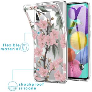 iMoshion Design hoesje Samsung Galaxy A51 - Bloem - Roze / Groen