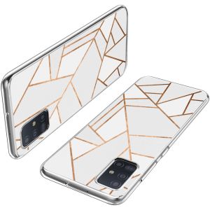 iMoshion Design hoesje Samsung Galaxy A51 - Grafisch Koper / Wit