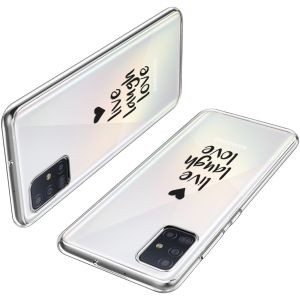 iMoshion Design hoesje Galaxy A51 - Live Laugh Love - Zwart