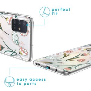 iMoshion Design hoesje Samsung Galaxy A51 - Bloem - Roze / Groen