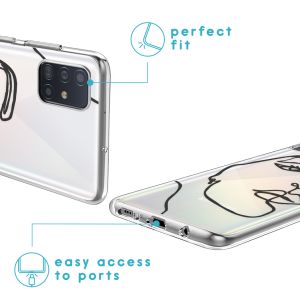 iMoshion Design hoesje Samsung Galaxy A51 - Abstract Gezicht - Zwart