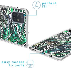 iMoshion Design hoesje Galaxy A71 - Jungle - Wit / Zwart / Groen