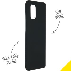 Accezz Liquid Silicone Backcover Samsung Galaxy A41 - Zwart