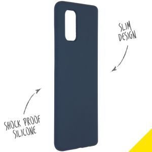 Accezz Liquid Silicone Backcover Samsung Galaxy A41 - Blauw