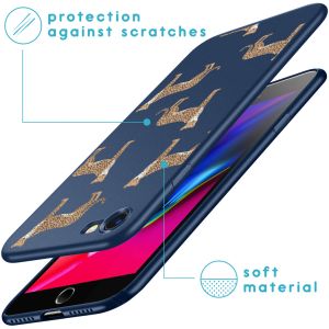 iMoshion Design hoesje iPhone SE (2022 / 2020) / 8 / 7 - Luipaard - Blauw