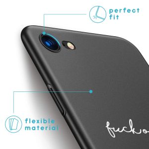 iMoshion Design hoesje iPhone SE (2022 / 2020) / 8 / 7 - Fuck Off - Zwart