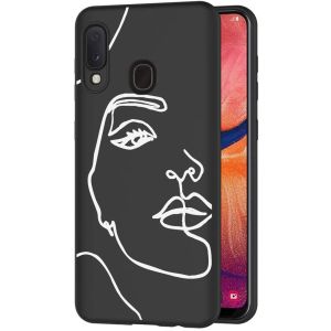 iMoshion Design hoesje Samsung Galaxy A20e - Abstract Gezicht - Wit
