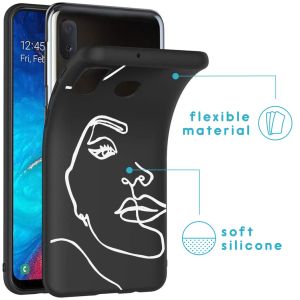 iMoshion Design hoesje Samsung Galaxy A20e - Abstract Gezicht - Wit