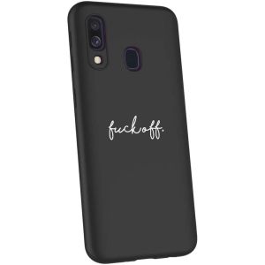 iMoshion Design hoesje Samsung Galaxy A40 - Fuck Off - Zwart