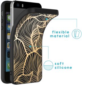 iMoshion Design hoesje iPhone 5 / 5s / SE - Bladeren / Zwart