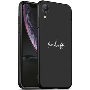 iMoshion Design hoesje iPhone Xr - Fuck Off - Zwart