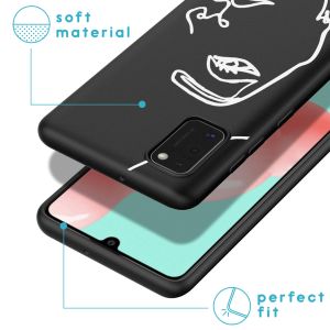iMoshion Design hoesje Samsung Galaxy A41 - Abstract Gezicht - Wit