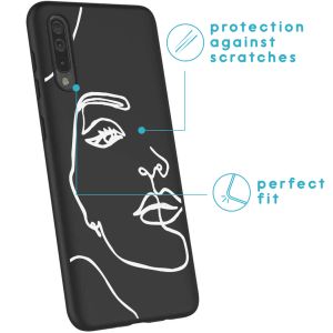 iMoshion Design hoesje Galaxy A50 / A30s - Abstract Gezicht - Wit