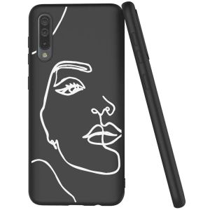 iMoshion Design hoesje Galaxy A50 / A30s - Abstract Gezicht - Wit