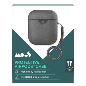 Mous Leather Protective Case AirPods - Zwart