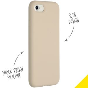 Accezz Liquid Silicone Backcover iPhone SE (2022 / 2020) / 8 / 7 - Stone