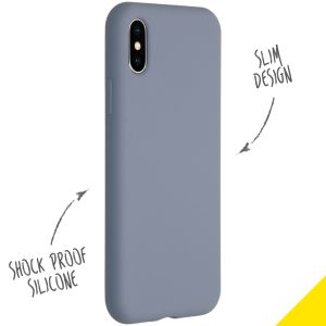 Accezz Liquid Silicone Backcover iPhone Xs / X - Lavender Gray