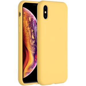 Accezz Liquid Silicone Backcover iPhone Xs / X - Yellow