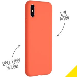 Accezz Liquid Silicone Backcover iPhone Xs / X - Nectarine