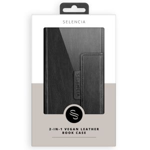 Selencia 2-in-1 Uitneembare Vegan Lederen Bookcase iPhone Xr - Zwart
