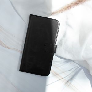 Selencia Echt Lederen Bookcase Huawei P Smart (2020) - Zwart