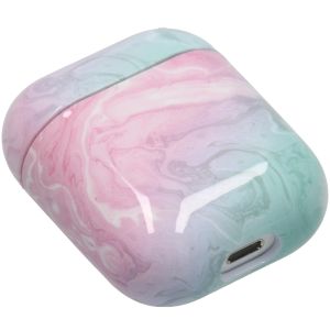 iMoshion Design Hardcover Case voor AirPods 1 / 2 - Roze Marmer