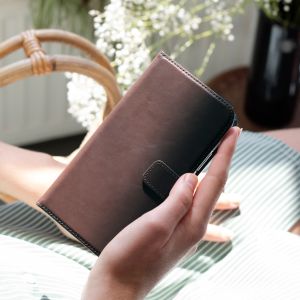 Selencia Echt Lederen Bookcase Samsung Galaxy S10 - Bruin