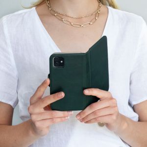 Selencia Echt Lederen Bookcase Samsung Galaxy S20 Plus - Groen