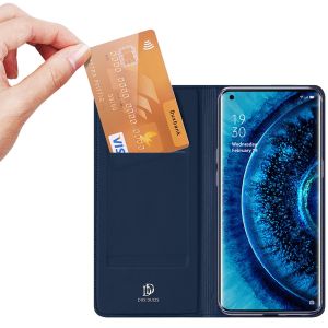 Dux Ducis Slim Softcase Bookcase Oppo Find X2 Pro - Donkerblauw