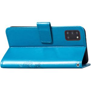 Klavertje Bloemen Bookcase Samsung Galaxy A31 - Turquoise