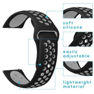 iMoshion Siliconen sport bandje Fitbit Versa 2 / Lite - Zwart / Grijs