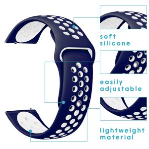 iMoshion Siliconen sport bandje Fitbit Versa 2 / Lite - Blauw / Wit