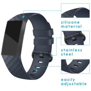 iMoshion Siliconen bandje Fitbit Charge 3 / 4 - Donkerblauw