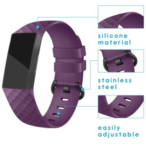 iMoshion Siliconen bandje Fitbit Charge 3 / 4 - Paars