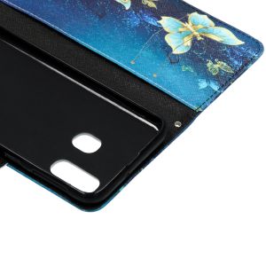 Design Softcase Bookcase Samsung Galaxy A40 - Vlinders