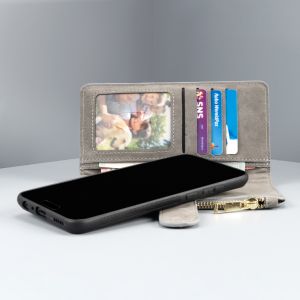 Luxe Portemonnee Samsung Galaxy A40 - Grijs