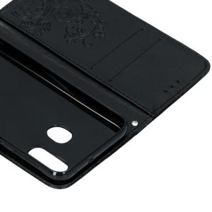 Klavertje Bloemen Bookcase Samsung Galaxy A40 - Zwart