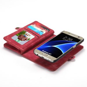 CaseMe Kunstlederen 2 in 1 Portemonnee Bookcase Samsung Galaxy S7 - Rood