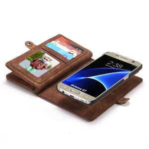 CaseMe Kunstlederen 2 in 1 Portemonnee Bookcase Samsung Galaxy S7 - Bruin