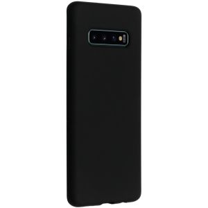 Accezz Liquid Silicone Backcover Samsung Galaxy S10 Plus - Zwart
