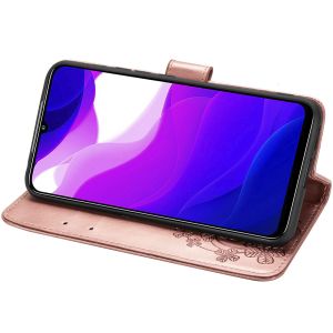 Klavertje Bloemen Bookcase Xiaomi Mi 10 Lite - Rosé Goud